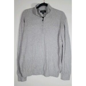 Banana Republic Factory‎ Premium Luxe Yarn Quarter Zip Sweater Gray Men's Large